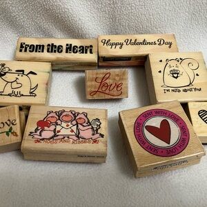 Love and Valentine’s Day Rubber Stamp lot.